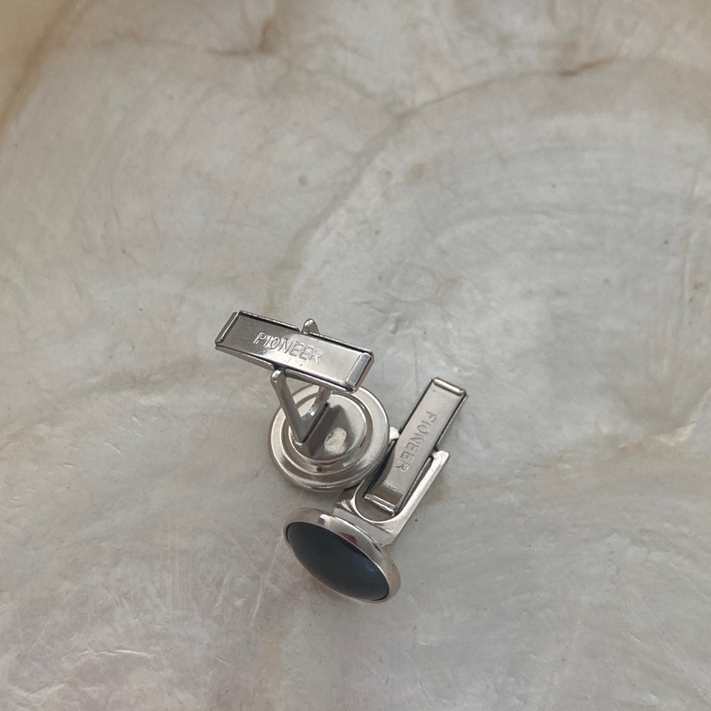 PIONEER Black and Silver Cufflinks - Picture 2 of 4